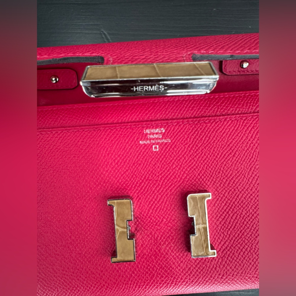 Hermès Constance Wallet To Go – Rose Extreme Epsom Sable Alligator “H” 2016 - Picture 5 of 16